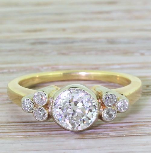 fig 1. Art Deco 0.85 Carat Old Cut Diamond Engagement Ring, circa 1940
