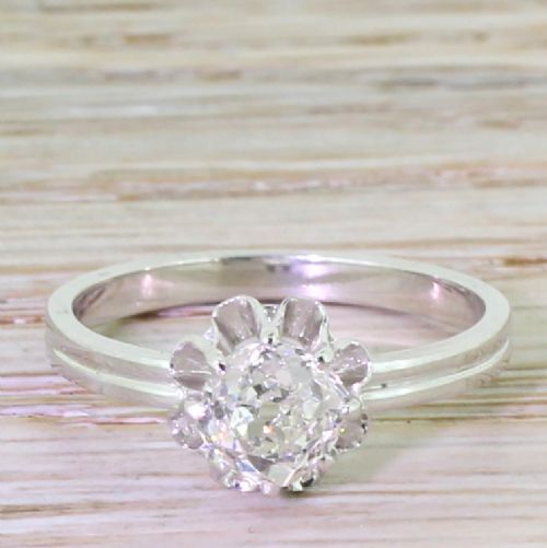 fig 1. Edwardian 0.91 Carat Old Cut Diamond “Buttercup” Engagement Ring, circa 1910

