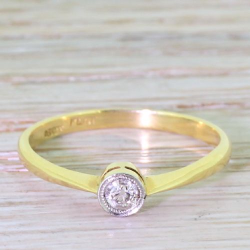 fig 1. Art Deco 0.15 Carat Old Cut Diamond Engagement Ring, circa 1925