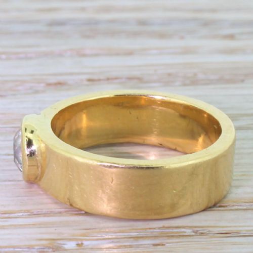 fig 2. 1.00 Carat Old Cushion Cut Diamond Solitaire Ring, 18k Gold