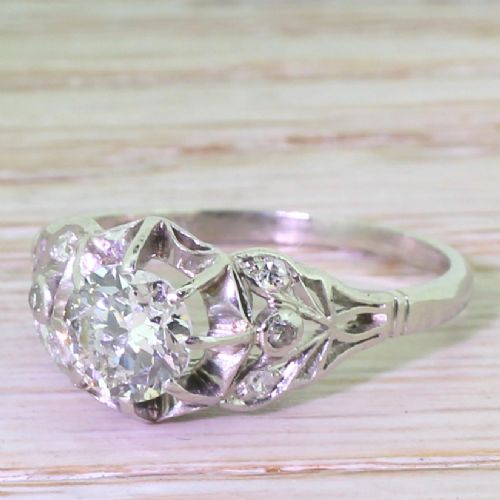 Art Deco 0.70 Carat Old European Cut Diamond Engagement Ring, Circa 1925
