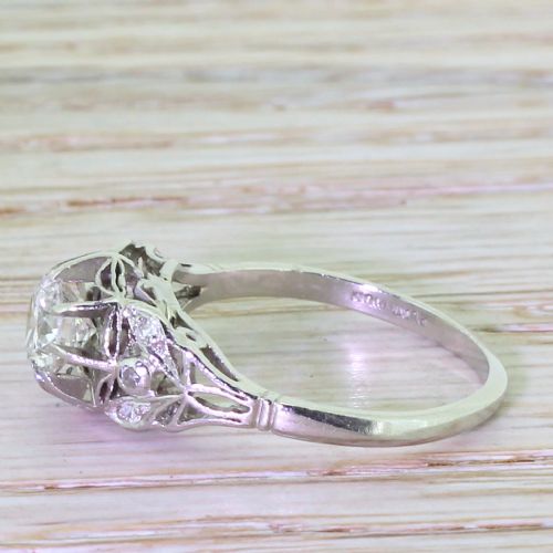 fig 2. Art Deco 0.70 Carat Old European Cut Diamond Engagement Ring, circa 1925