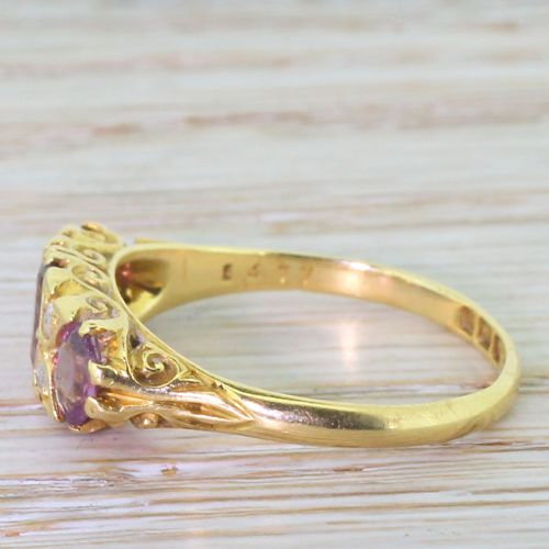 fig 2. Victorian 1.00 Carat Amethyst Trilogy Ring, circa 1900