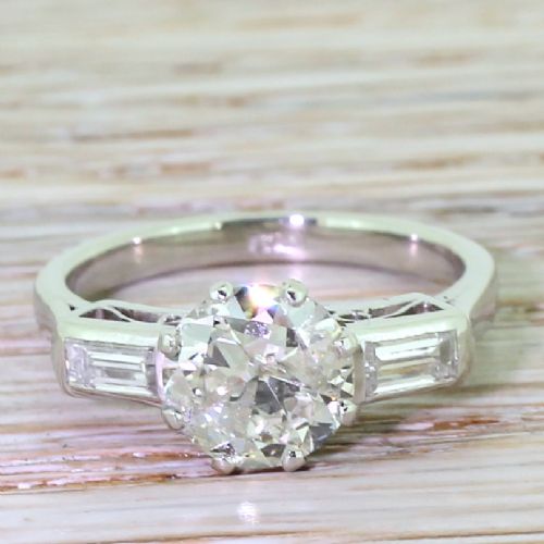 fig 1. Art Deco 1.50 Carat Old European Cut Diamond Engagement Ring, circa 1920