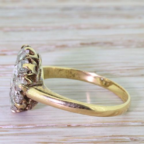 fig 2. Art Deco 1.76 Carat Old Cut Diamond Target Cluster Ring, circa 1920