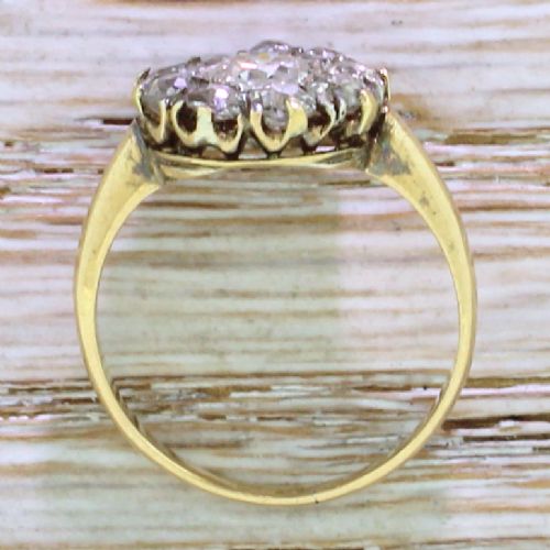 fig 3. Art Deco 1.76 Carat Old Cut Diamond Target Cluster Ring, circa 1920