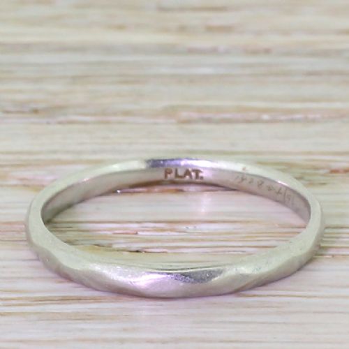 Art Deco 2mm Wedding Ring, Platinum
