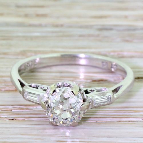fig 1. Art Deco 0.98 Carat Old Cut Diamond Engagement Ring, circa 1930