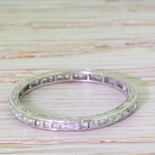 Art Deco Baguette Cut Diamond Full Eternity Ring, Platinum
