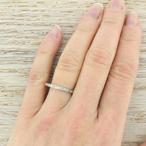 fig 1. Art Deco Baguette Cut Diamond Full Eternity Ring, Platinum