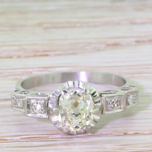 fig 1. Art Deco 1.07 Carat Old Cut Diamond Engagement Ring, circa 1930
