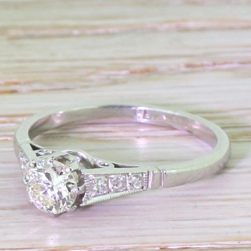 Art Deco 0.45 Carat Old European Cut Diamond Engagement Ring, Circa 1930

