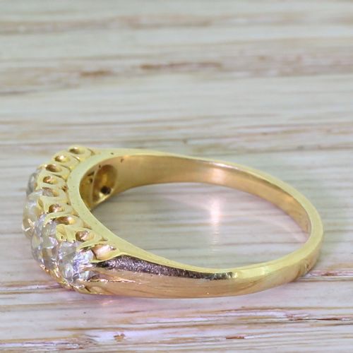 fig 2. Edwardian 1.20 Carat Old Cut Diamond Five Stone Diamond Ring, circa 1910