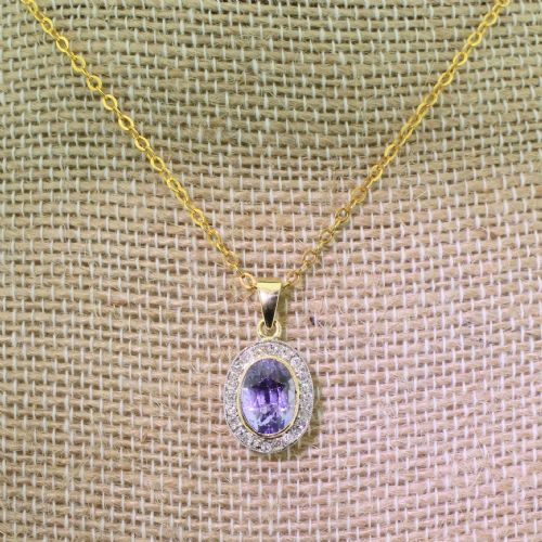 fig 1. Edwardian 2.00 Carat Purple Sapphire & Old Cut Diamond Pendant, circa 1910