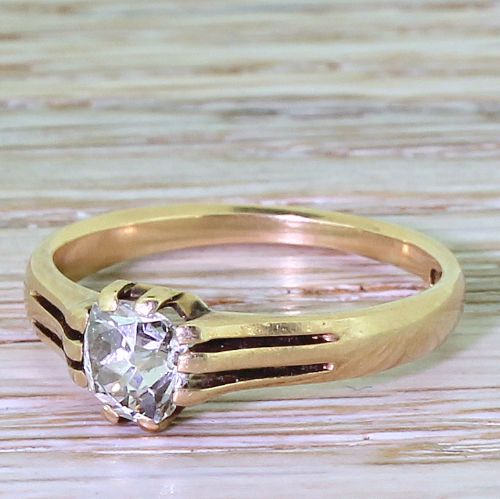 Victorian 0.50 Carat Old Cut Diamond Solitaire Ring, Circa 1870
