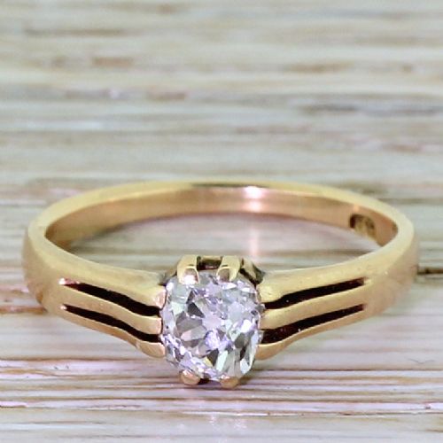 fig 1. Victorian 0.50 Carat Old Cut Diamond Solitaire Ring, circa 1870