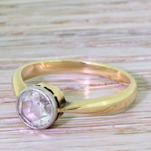 Victorian 0.50 Carat Rose Cut Diamond Engagement Ring, Circa 1900

