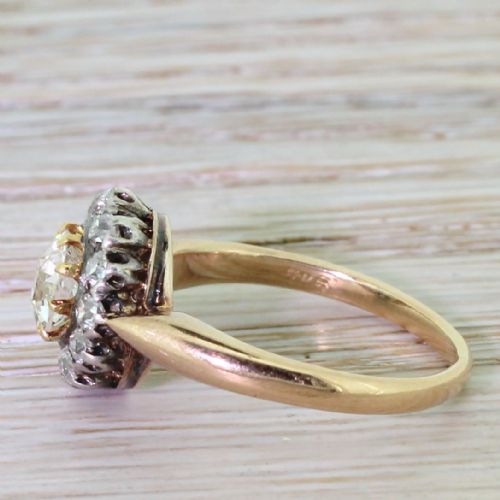 fig 2. Victorian 1.40 Carat Old Cut Diamond Target Cluster Ring, circa 1880