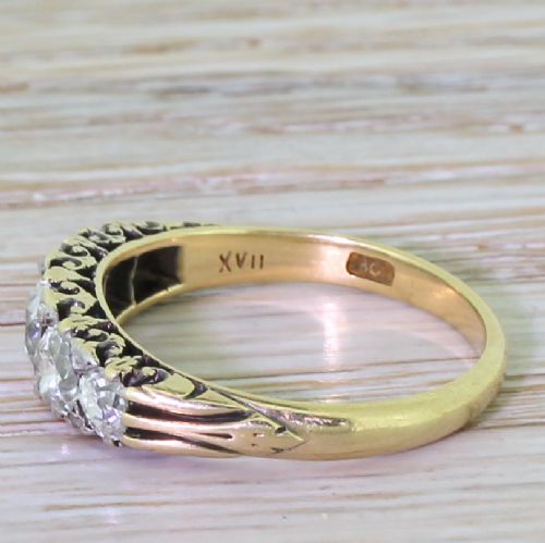 fig 2. Victorian 1.38 Carat Old Cut Diamond Five Stone Ring, circa 1890