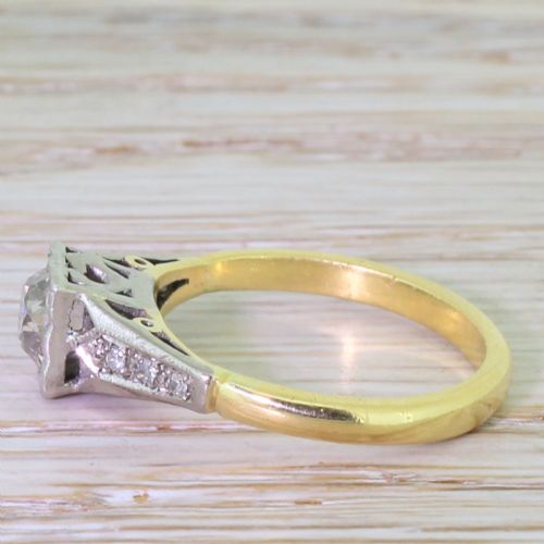 fig 2. Art Deco 0.79 Carat Light Fancy Cognac Old Cut Diamond Ring, circa 1920