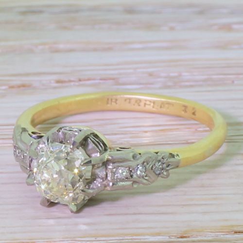 Edwardian 1.05 Carat Old Cut Diamond Engagement Ring, Circa 1910
