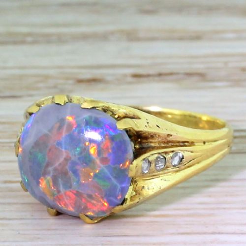 Art Deco 2.50 Carat Australian Opal Ring, Circa 1935
