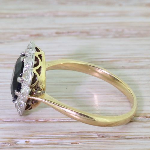 fig 2. Art Deco 1.50 Carat Sapphire & Old Cut Diamond Ring, circa 1925