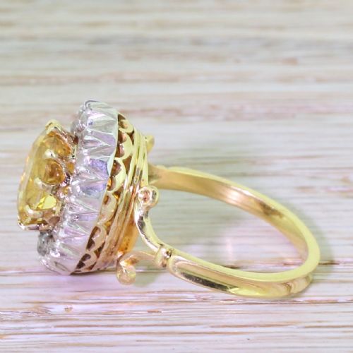 fig 2. Victorian 4.69 Carat Yellow Sapphire & Old Cut Diamond Ring, circa 1900