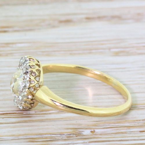 fig 2. Victorian 0.91 Carat Old Cut Diamond Cluster Ring, circa 1890