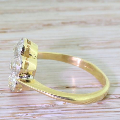 fig 2. Edwardian 2.10 Carat Old Cut Diamond Daisy Cluster Ring, circa 1910