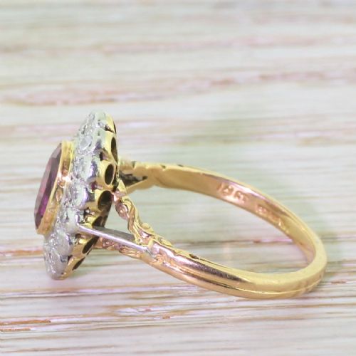 fig 2. Art Deco 1.87 Carat Ruby & Diamond Cluster Ring, circa 1940