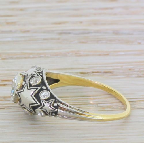 fig 2. Art Deco 0.75 Carat Old European Cut Diamond “Stars” Ring, circa 1925