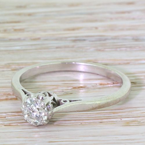 Art Deco 0.50 Carat Old Cut Diamond Engagement Ring, Circa 1935
