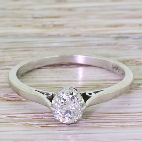 fig 1. Art Deco 0.50 Carat Old Cut Diamond Engagement Ring, circa 1935
