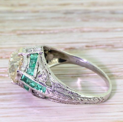 fig 2. Art Deco 2.01 Carat Old Cut Diamond “Emeralds” Engagement Ring, circa 1935