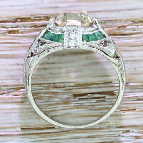 fig 3. Art Deco 2.01 Carat Old Cut Diamond “Emeralds” Engagement Ring, circa 1935