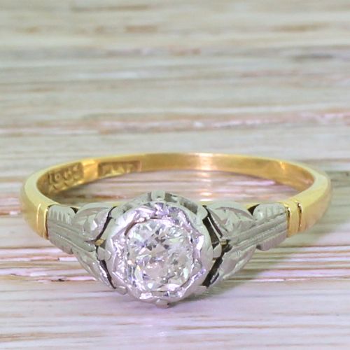 fig 1. Art Deco 0.45 Carat Old Cut Diamond Engagement Ring, circa 1920
