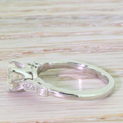 fig 2. Art Deco 1.20 Carat Transitional Cut Diamond Engagement Ring, circa 1940
