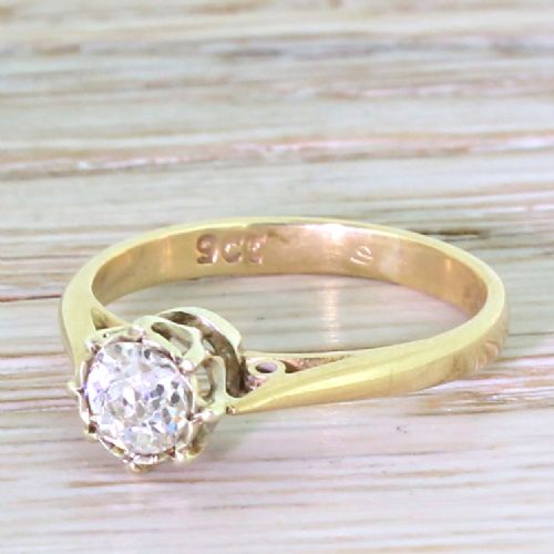 Victorian 0.40 Carat Old Cut Diamond Engagement Ring, Circa 1900
