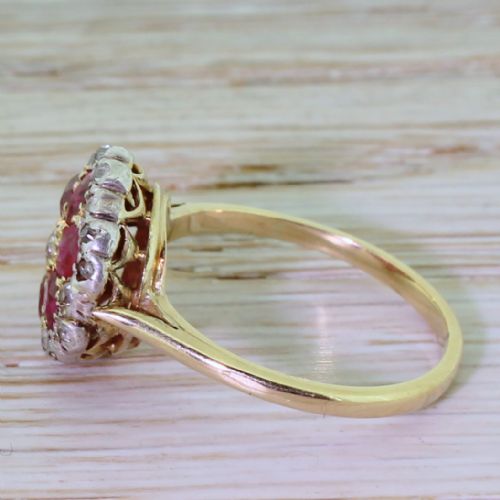 fig 2. Art Deco 0.90 Carat Ruby & Old Cut Diamond Cluster Ring, circa 1920
