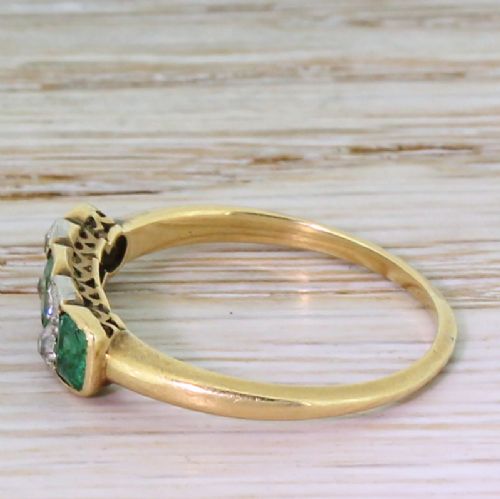 fig 2. Edwardian Emerald & Old Cut Diamond Trilogy Ring, circa 1905