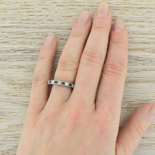 fig 1. Art Deco Old European Cut Diamond & Sapphire Full Eternity Ring, circa 1940