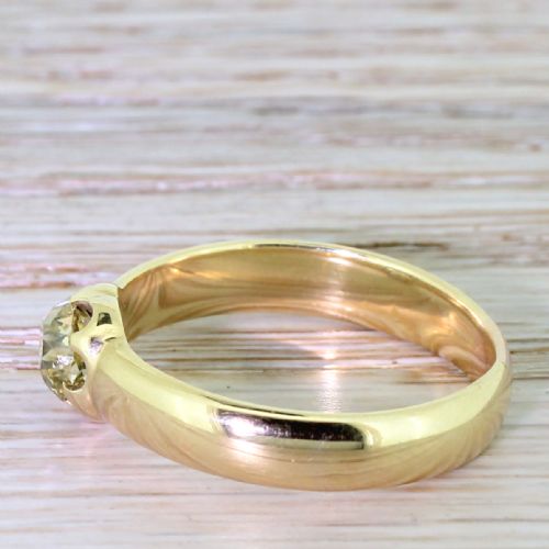fig 2. Victorian 0.75 Carat Fancy Light Yellow Old Cut Diamond Solitaire Ring, circa 1900