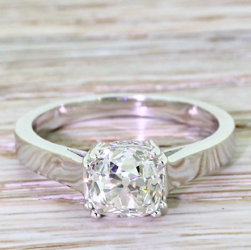 fig 1. Art Deco 1.72 Carat Old Cut Diamond Engagement Ring, French, circa 1935