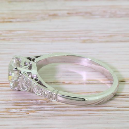 fig 2. Art Deco 1.68 Carat Old European Cut Diamond Engagement Ring, circa 1930
