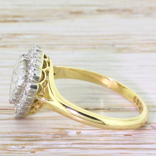 fig 2. 1.50 Carat Old Pear Cut Diamond Cluster Ring