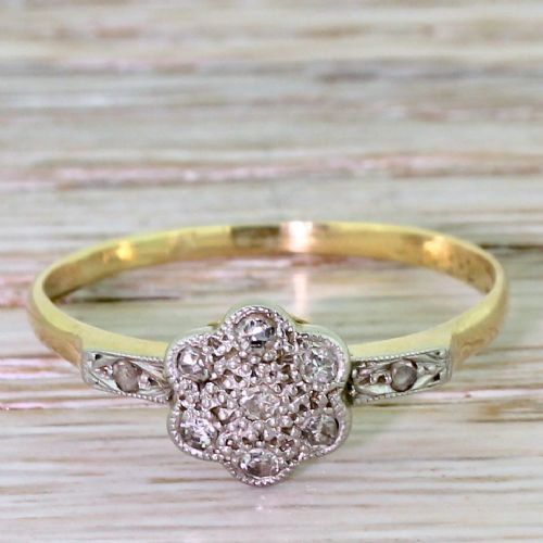 fig 1. Edwardian Old Cut Diamond Daisy Cluster Ring, circa 1910