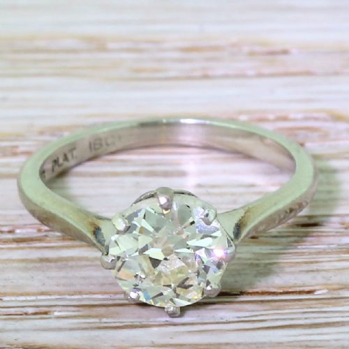 fig 1. Art Deco 1.47 Carat Old European Cut Diamond Engagement Ring, circa 1930