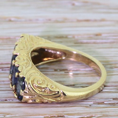 fig 2. Victorian 2.34 Carat Sapphire Five Stone Ring, circa 1900
