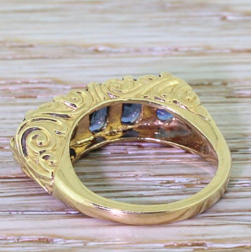 fig 3. Victorian 2.34 Carat Sapphire Five Stone Ring, circa 1900
